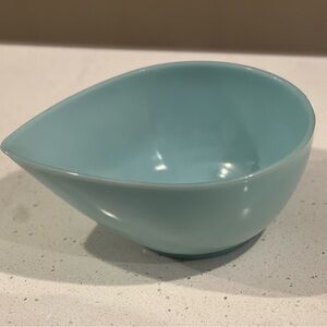 Fire King rare, vintage teardrop bowl.  Delphite blue.